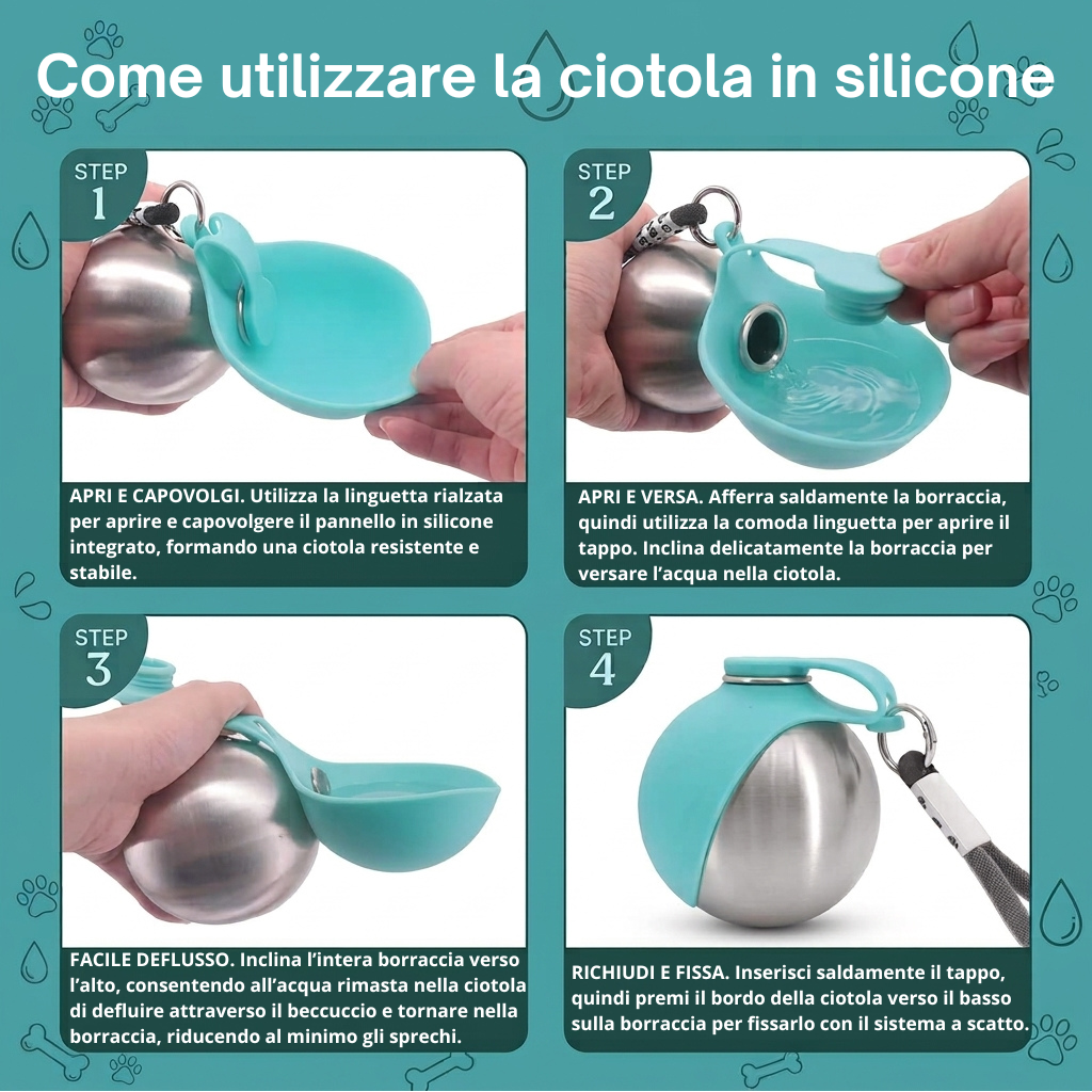 BLUSCO GO - Borraccia da passeggio 2 in 1