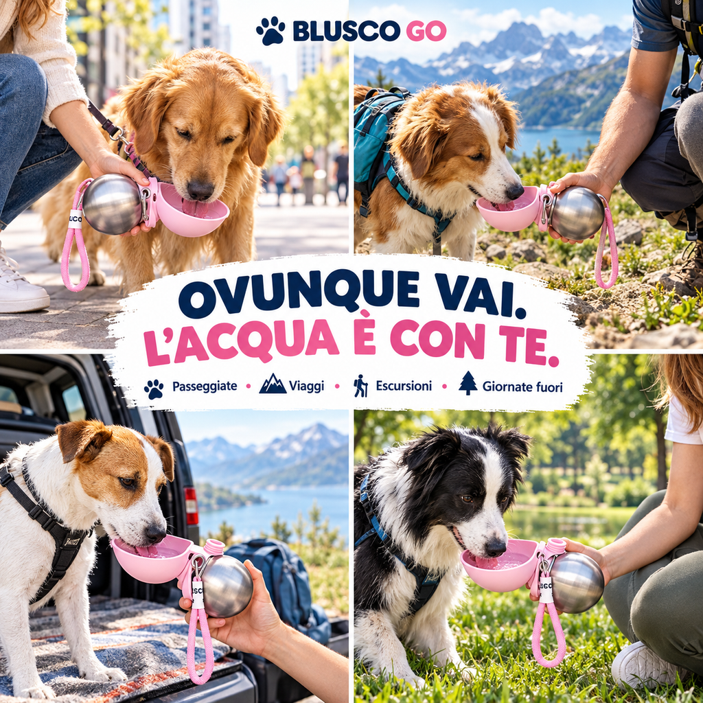 BLUSCO GO - Borraccia da passeggio 2 in 1